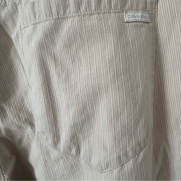 Calvin Klein men’s khaki striped straight leg pants Sz 34x33 - Picture 8 of 10